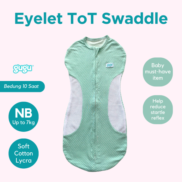 Eyelet ToT Swaddle with Airflow (Bedung Moden dengan Ruang Udara)